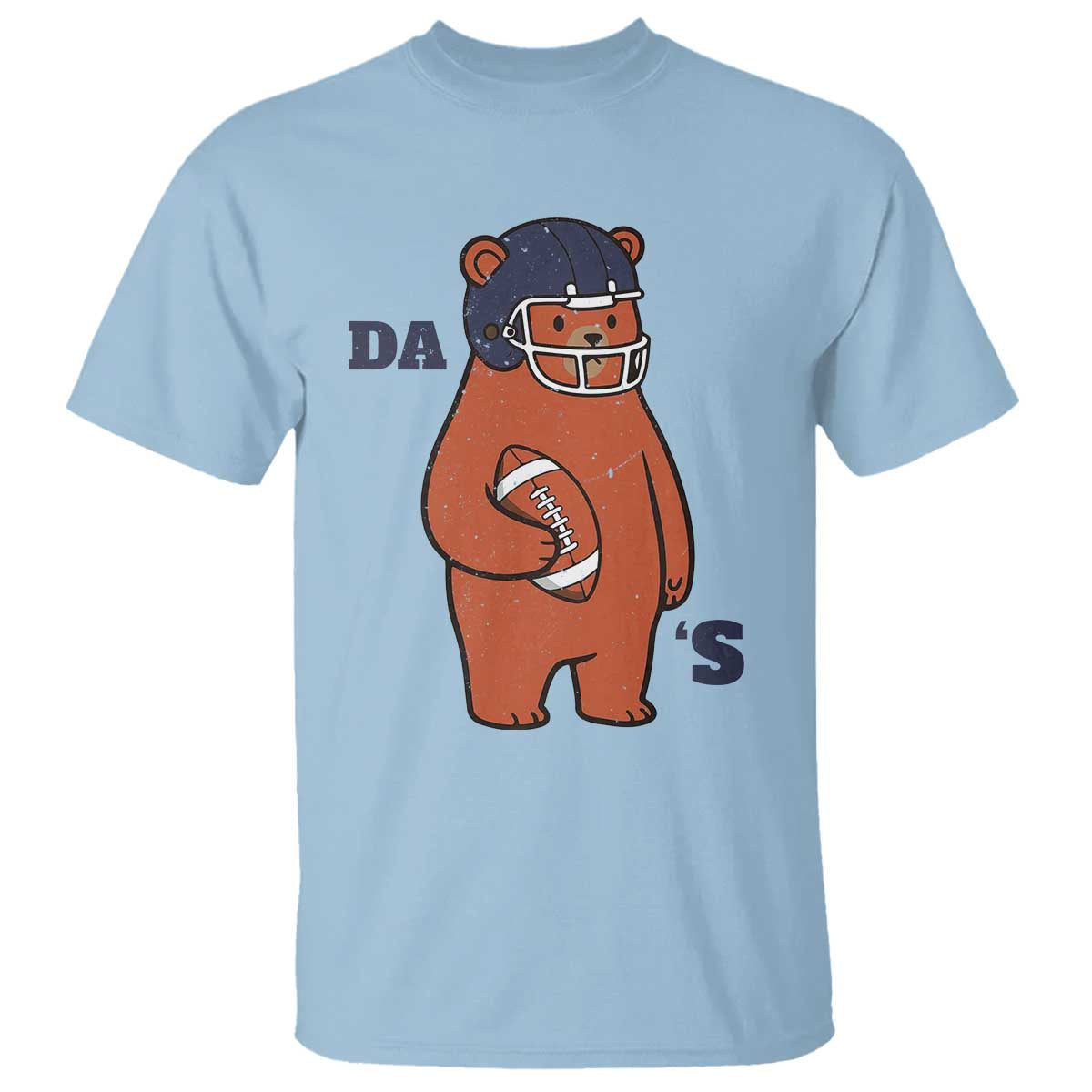 Cute Bear Holding Rugby Sport Fans Graphic T Shirt TS02 Light Blue Print Your Wear