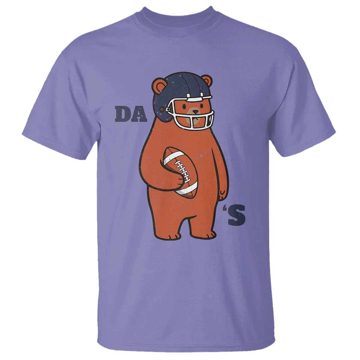 Cute Bear Holding Rugby Sport Fans Graphic T Shirt TS02 Violet Print Your Wear