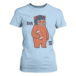 Cute Bear Holding Rugby Sport Fans Graphic T Shirt For Women TS02 Light Blue Print Your Wear