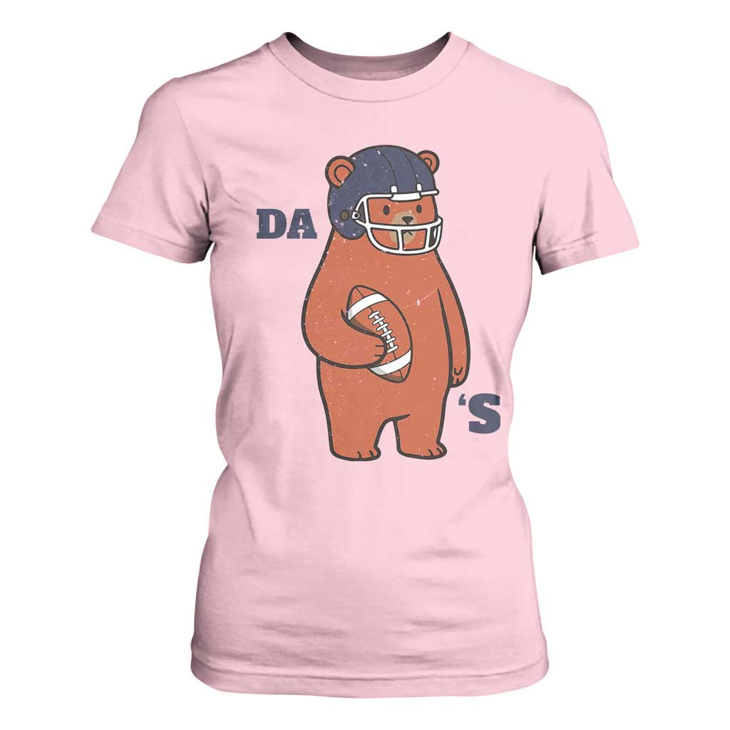 Cute Bear Holding Rugby Sport Fans Graphic T Shirt For Women TS02 Light Pink Print Your Wear