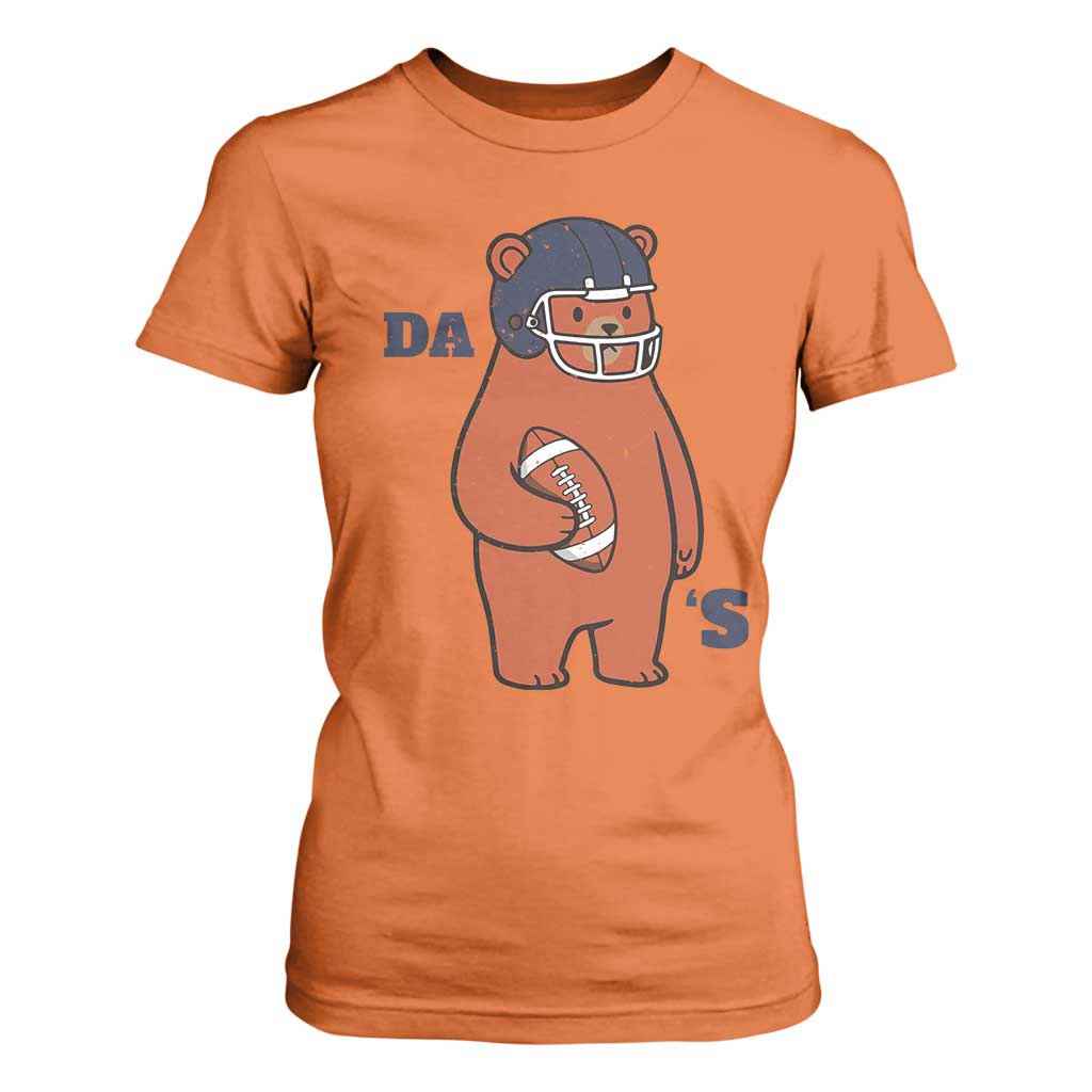 Cute Bear Holding Rugby Sport Fans Graphic T Shirt For Women TS02 Orange Print Your Wear