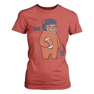 Cute Bear Holding Rugby Sport Fans Graphic T Shirt For Women TS02 Red Print Your Wear