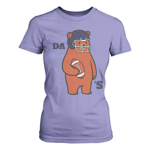 Cute Bear Holding Rugby Sport Fans Graphic T Shirt For Women TS02 Violet Print Your Wear