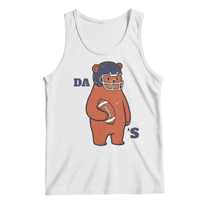Cute Bear Holding Rugby Sport Fans Graphic Tank Top TS02 White Print Your Wear
