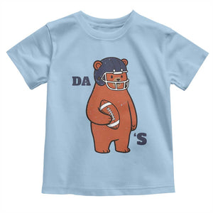 Cute Bear Holding Rugby Sport Fans Graphic Toddler T Shirt TS02 Light Blue Print Your Wear