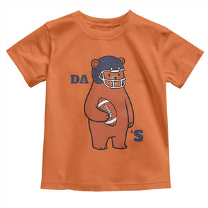 Cute Bear Holding Rugby Sport Fans Graphic Toddler T Shirt TS02 Orange Print Your Wear