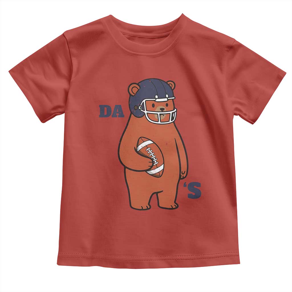 Cute Bear Holding Rugby Sport Fans Graphic Toddler T Shirt TS02 Red Print Your Wear