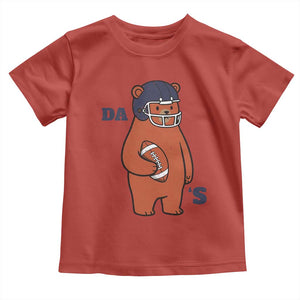 Cute Bear Holding Rugby Sport Fans Graphic Toddler T Shirt TS02 Red Print Your Wear