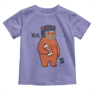 Cute Bear Holding Rugby Sport Fans Graphic Toddler T Shirt TS02 Violet Print Your Wear