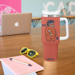 Cute Bear Holding Rugby Sport Fans Graphic Tumbler With Handle TS02 Print Your Wear