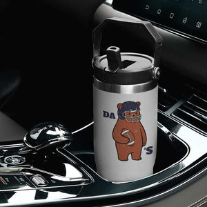 Cute Bear Holding Rugby Sport Fans Graphic Flip Straw Tumbler TS02 Print Your Wear