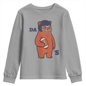 Cute Bear Holding Rugby Sport Fans Graphic Youth Sweatshirt TS02 Sport Gray Print Your Wear