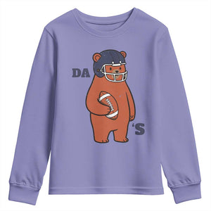 Cute Bear Holding Rugby Sport Fans Graphic Youth Sweatshirt TS02 Violet Print Your Wear