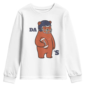 Cute Bear Holding Rugby Sport Fans Graphic Youth Sweatshirt TS02 White Print Your Wear