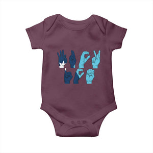 F Ice Out of Minneapolis Hand Signs Baby Onesie State Flag Justice Protest Resistance TS02 Maroon Print Your Wear