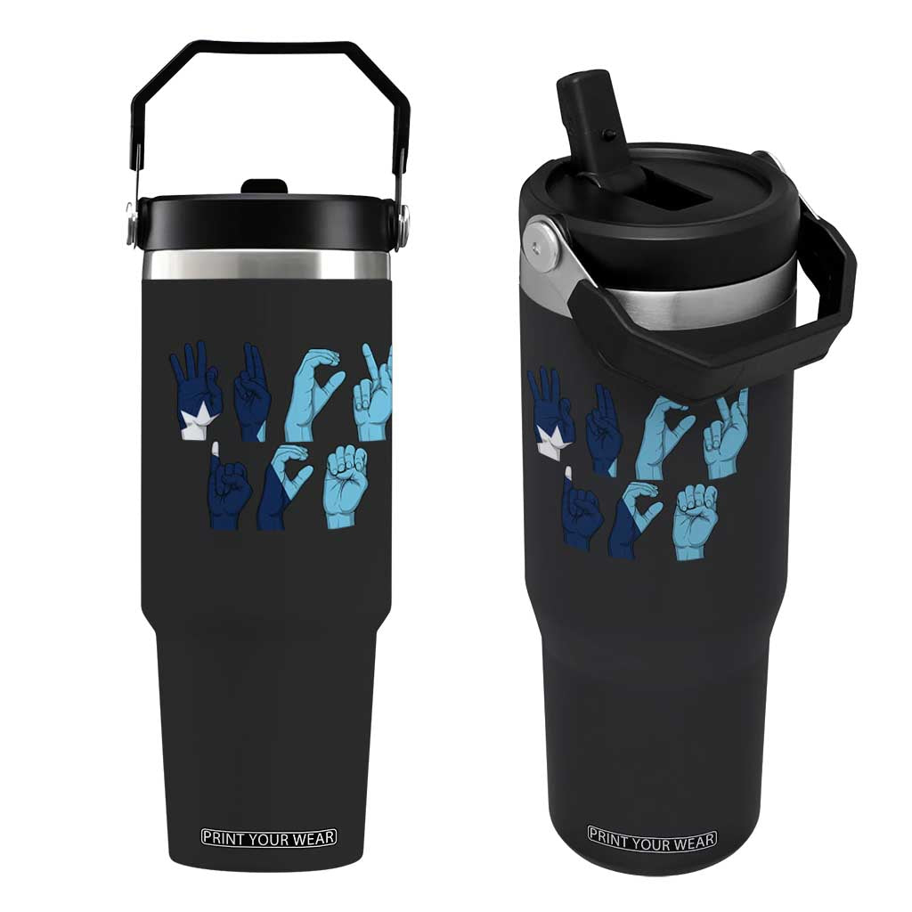 F Ice Out of Minneapolis Hand Signs Flip Straw Tumbler State Flag Justice Protest Resistance TS02 One Size: 30 oz Black Print Your Wear