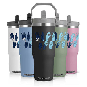 F Ice Out of Minneapolis Hand Signs Flip Straw Tumbler State Flag Justice Protest Resistance TS02 Print Your Wear
