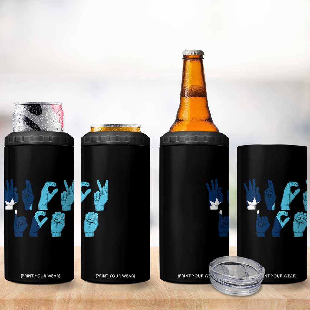 F Ice Out of Minneapolis Hand Signs 4 in 1 Can Cooler Tumbler State Flag Justice Protest Resistance TS02 Print Your Wear