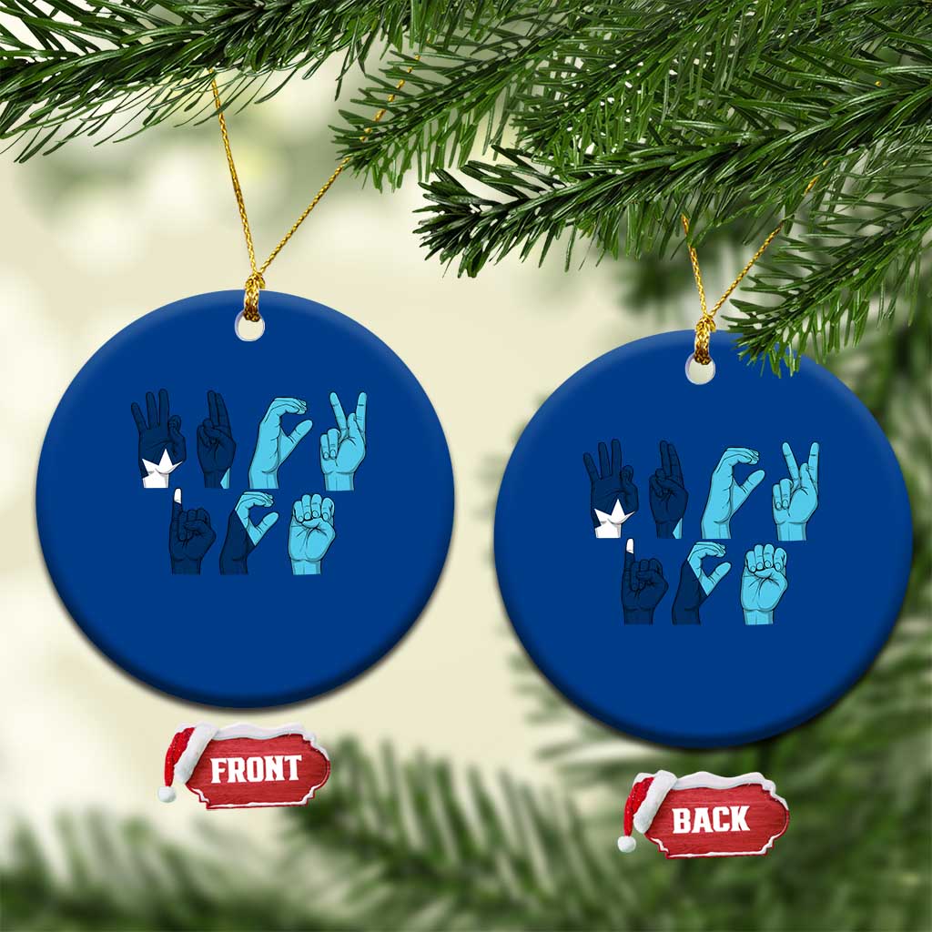 F Ice Out of Minneapolis Hand Signs Ceramic Ornament State Flag Justice Protest Resistance TS02 1pc Blue Print Your Wear