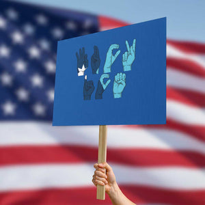 F Ice Out of Minneapolis Hand Signs Protest Sign State Flag Justice Protest Resistance TS02 Horizontal 18" × 24" Blue Print Your Wear