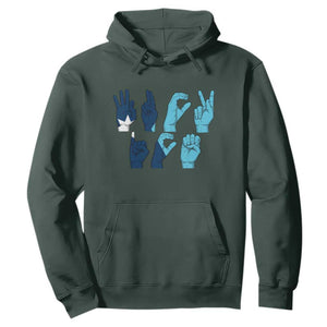 F Ice Out of Minneapolis Hand Signs Hoodie State Flag Justice Protest Resistance TS02 Dark Forest Green Print Your Wear
