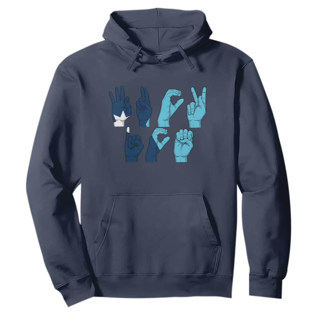 F Ice Out of Minneapolis Hand Signs Hoodie State Flag Justice Protest Resistance TS02 Navy Print Your Wear