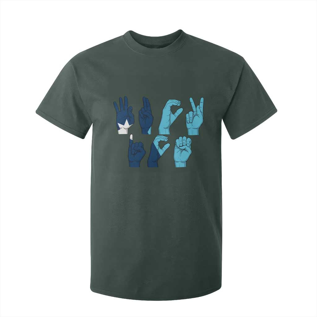 F Ice Out of Minneapolis Hand Signs T Shirt For Kid State Flag Justice Protest Resistance TS02 Dark Forest Green Print Your Wear