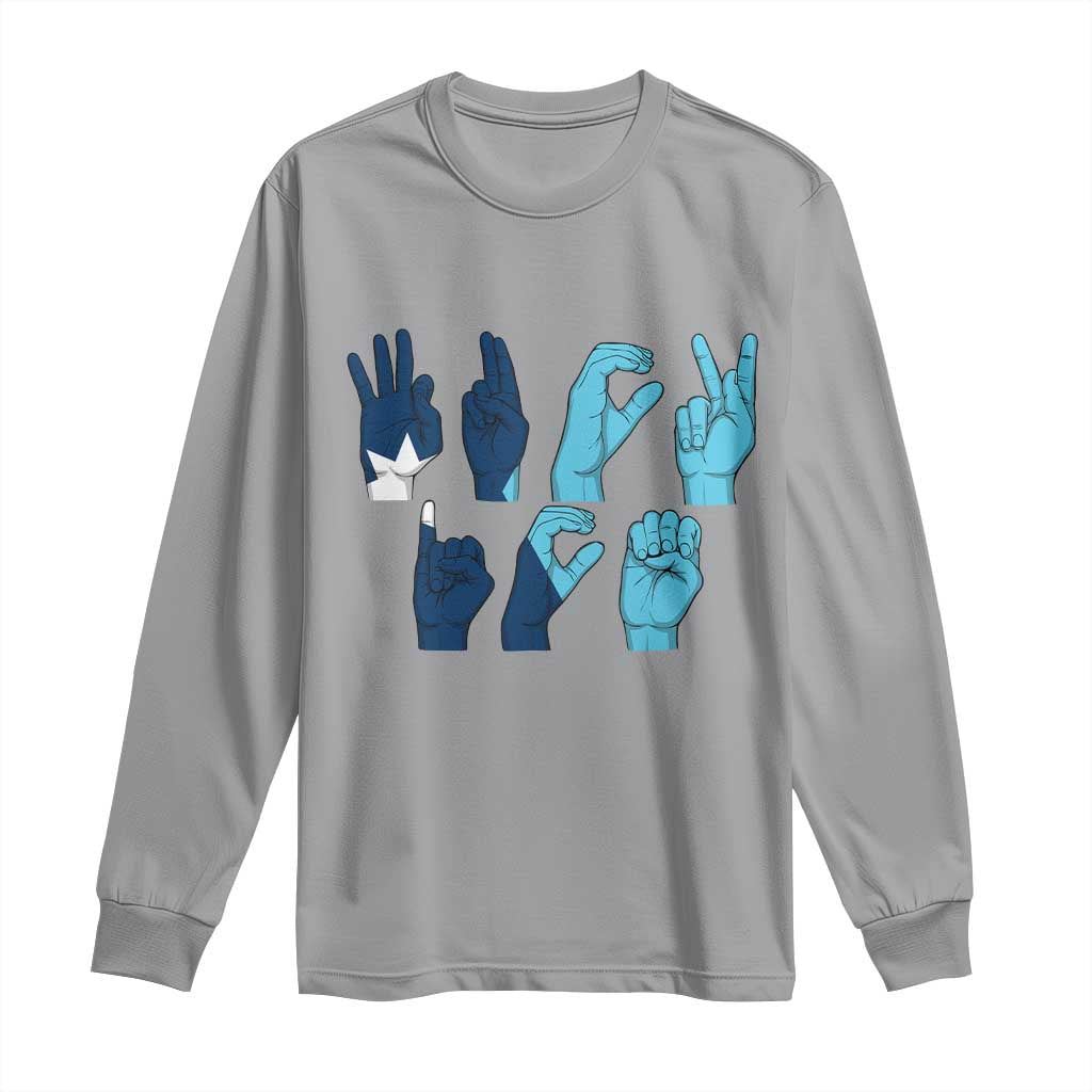 F Ice Out of Minneapolis Hand Signs Long Sleeve Shirt State Flag Justice Protest Resistance TS02 Sport Gray Print Your Wear