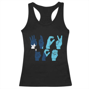 F Ice Out of Minneapolis Hand Signs Racerback Tank Top State Flag Justice Protest Resistance TS02 Black Print Your Wear