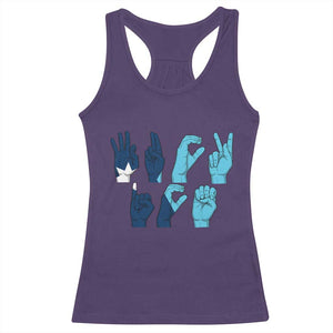 F Ice Out of Minneapolis Hand Signs Racerback Tank Top State Flag Justice Protest Resistance TS02 Purple Print Your Wear