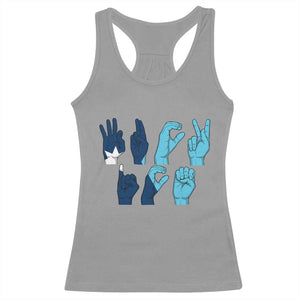 F Ice Out of Minneapolis Hand Signs Racerback Tank Top State Flag Justice Protest Resistance TS02 Sport Gray Print Your Wear