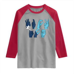 F Ice Out of Minneapolis Hand Signs Raglan Shirt State Flag Justice Protest Resistance TS02 Sport Gray Red Print Your Wear