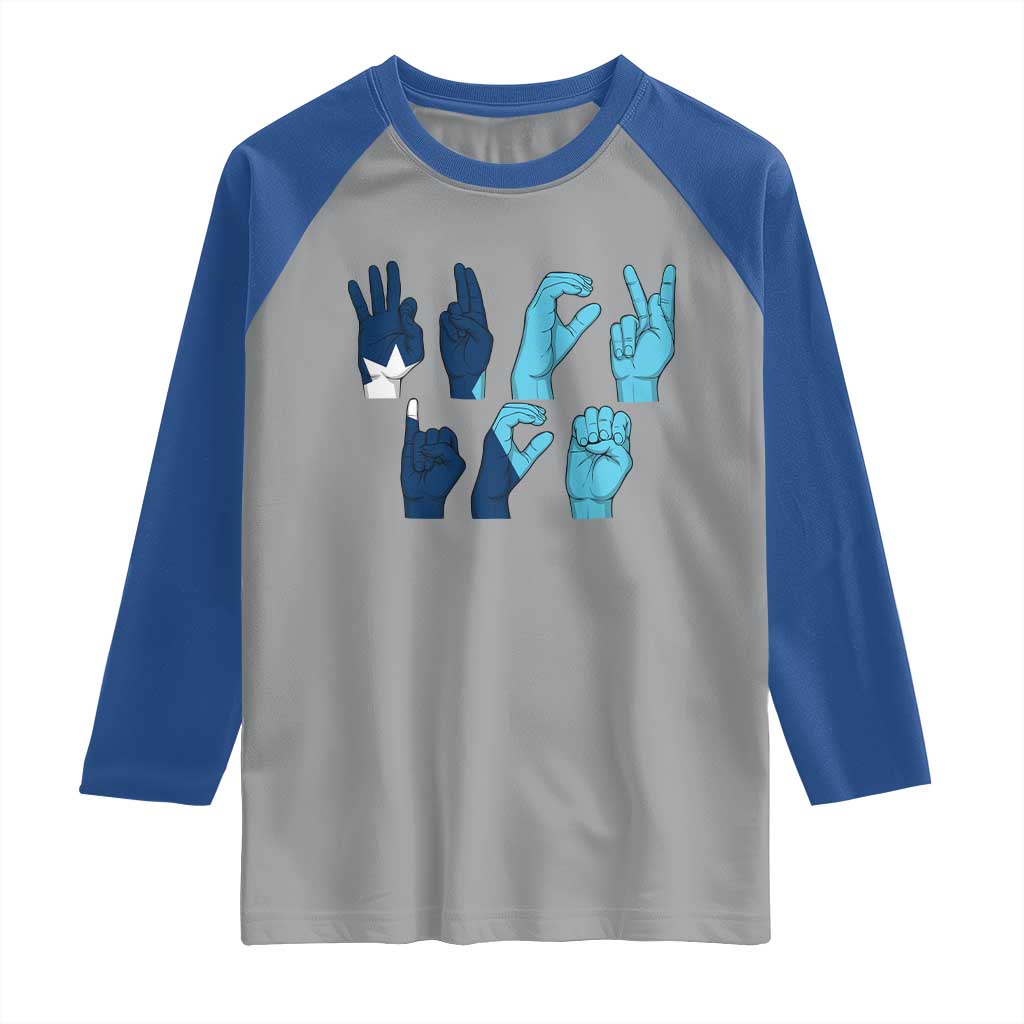 F Ice Out of Minneapolis Hand Signs Raglan Shirt State Flag Justice Protest Resistance TS02 Sport Gray Royal Print Your Wear