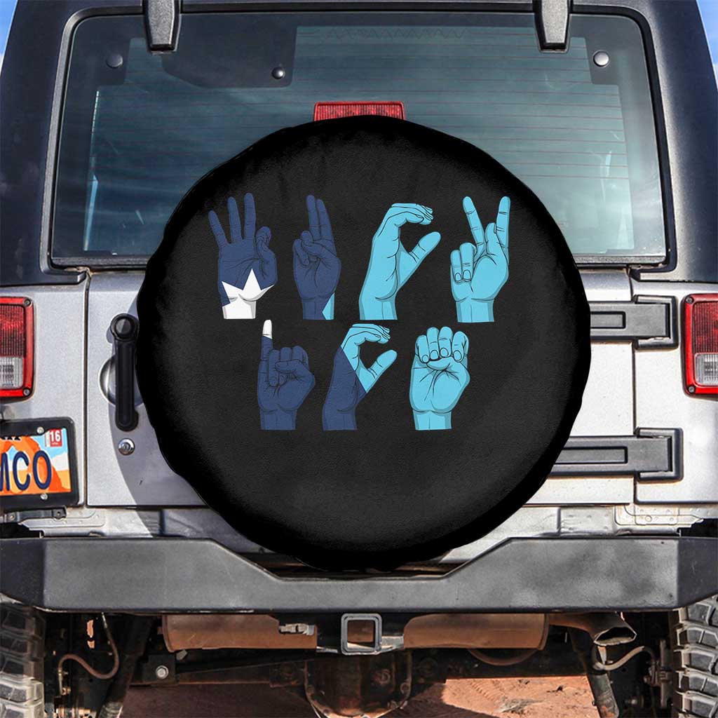 F Ice Out of Minneapolis Hand Signs Spare Tire Cover State Flag Justice Protest Resistance TS02 No hole Black Print Your Wear