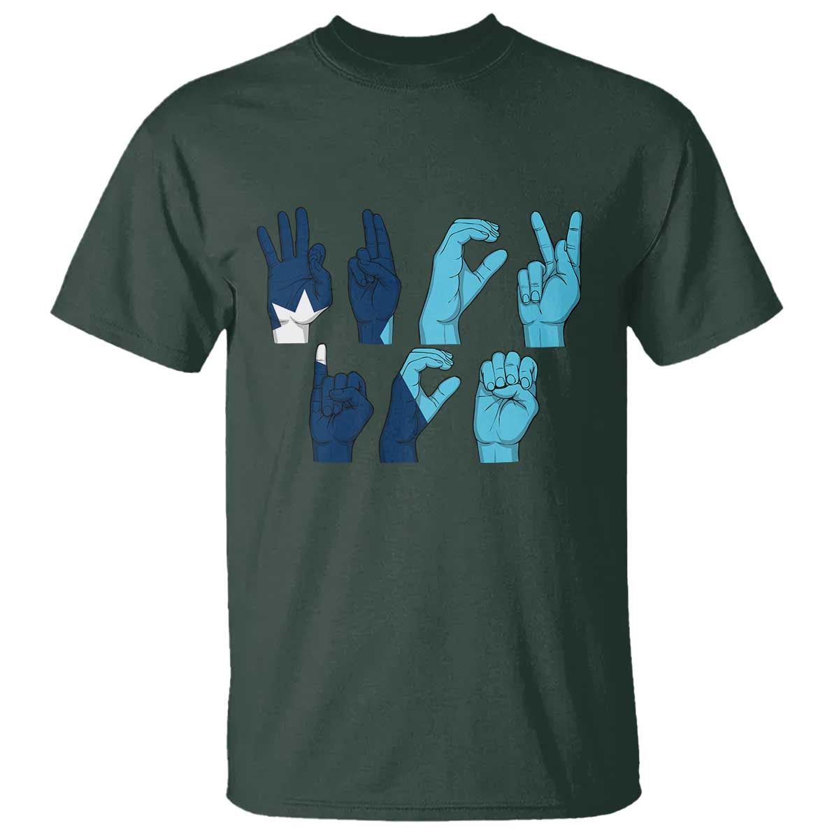 F Ice Out of Minneapolis T Shirt - Hand Signs State Flag Justice Protest Resistance Tee TS02 Dark Forest Green Print Your Wear