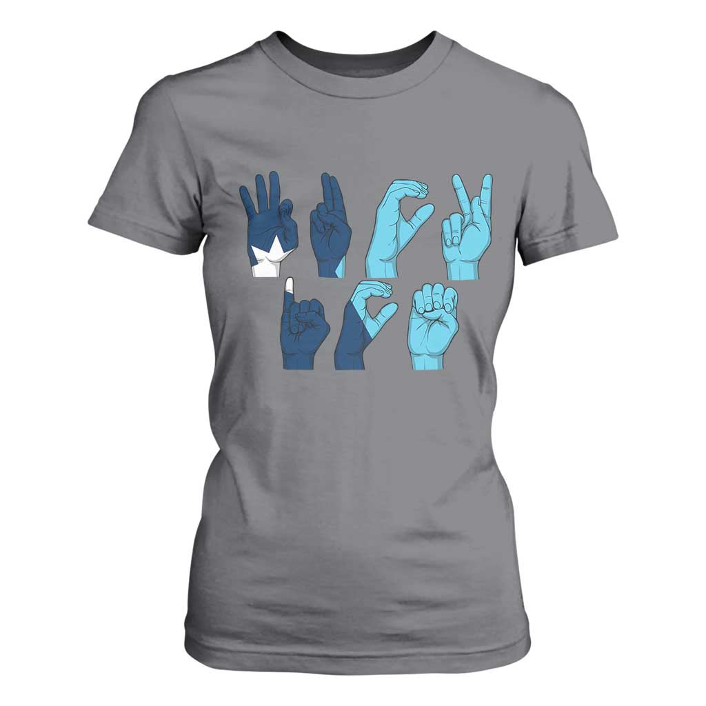 F Ice Out of Minneapolis Hand Signs T Shirt For Women State Flag Justice Protest Resistance TS02 Charcoal Print Your Wear