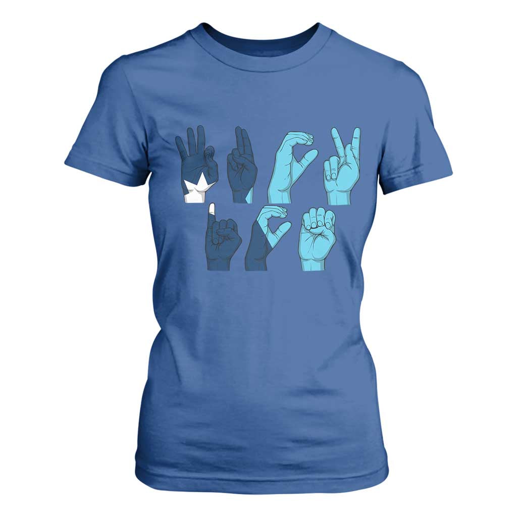 F Ice Out of Minneapolis Hand Signs T Shirt For Women State Flag Justice Protest Resistance TS02 Royal Blue Print Your Wear