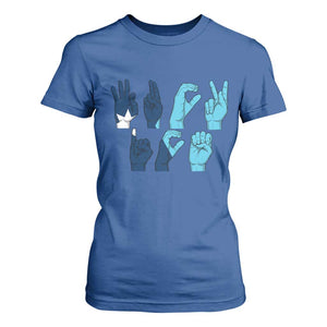 F Ice Out of Minneapolis Hand Signs T Shirt For Women State Flag Justice Protest Resistance TS02 Royal Blue Print Your Wear