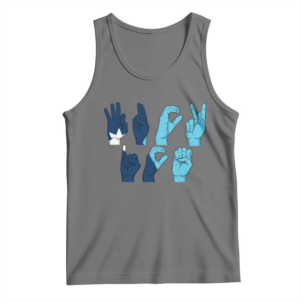 F Ice Out of Minneapolis Hand Signs Tank Top State Flag Justice Protest Resistance TS02 Black Heather Print Your Wear