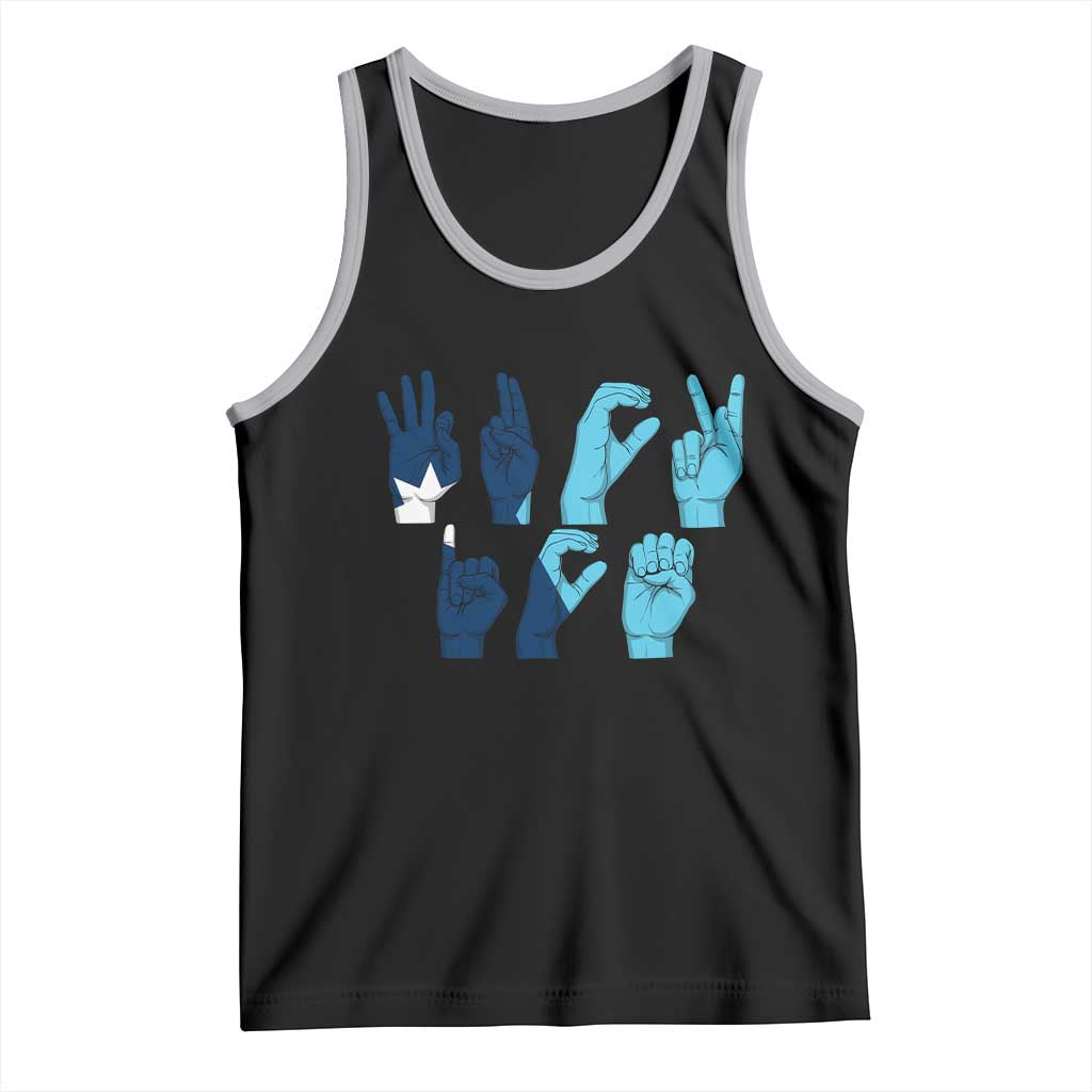 F Ice Out of Minneapolis Hand Signs Tank Top State Flag Justice Protest Resistance TS02 Black Athletic Heather Print Your Wear