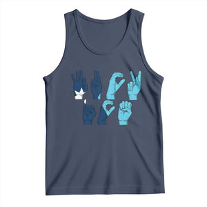 F Ice Out of Minneapolis Hand Signs Tank Top State Flag Justice Protest Resistance TS02 Navy Print Your Wear