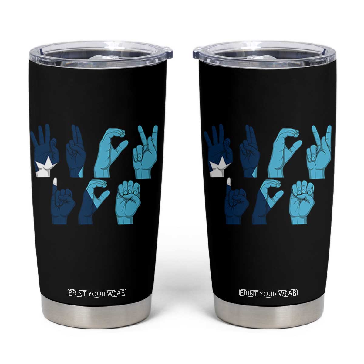 F Ice Out of Minneapolis Hand Signs Tumbler Cup State Flag Justice Protest Resistance TS02 Black Print Your Wear