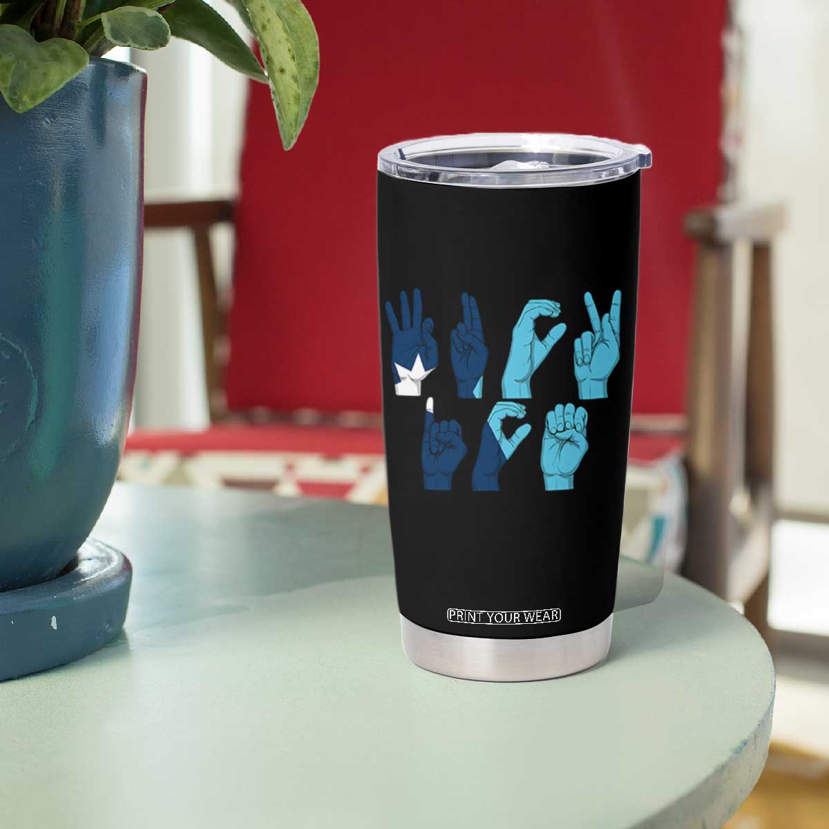 F Ice Out of Minneapolis Hand Signs Tumbler Cup State Flag Justice Protest Resistance TS02 Print Your Wear