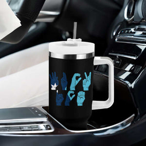 F Ice Out of Minneapolis Hand Signs Tumbler With Handle State Flag Justice Protest Resistance TS02 Print Your Wear