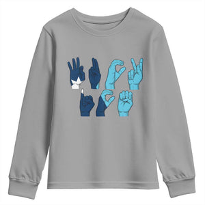 F Ice Out of Minneapolis Hand Signs Youth Sweatshirt State Flag Justice Protest Resistance TS02 Sport Gray Print Your Wear