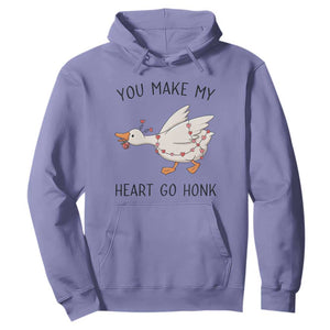Funny Valentine Goose Hoodie You Make My Heart Go Honk Cute Romantic Gift TS02 Violet Print Your Wear