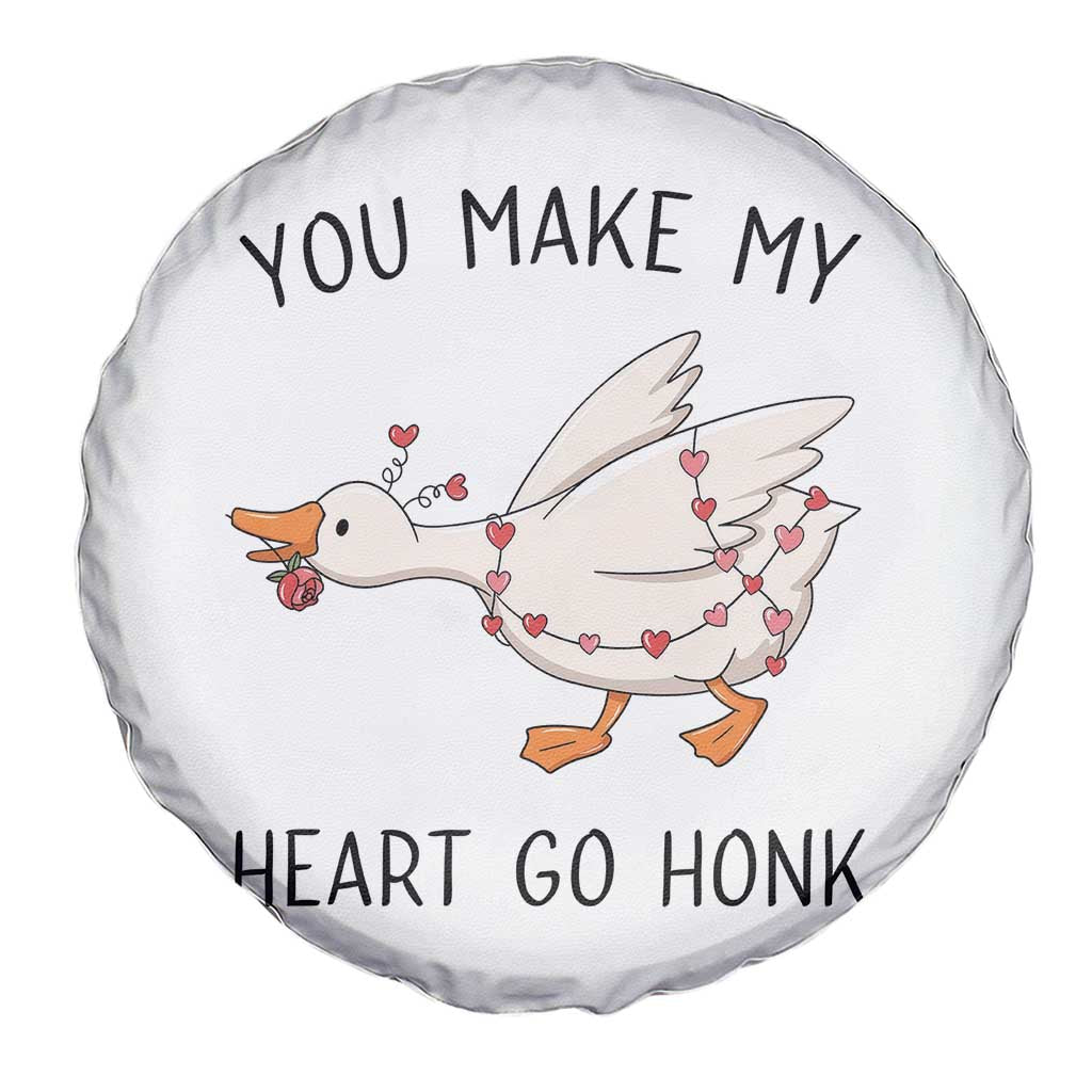 Funny Valentine Goose Spare Tire Cover You Make My Heart Go Honk Cute Romantic Gift TS02 Print Your Wear
