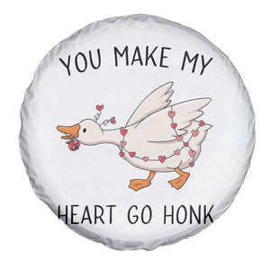 Funny Valentine Goose Spare Tire Cover You Make My Heart Go Honk Cute Romantic Gift TS02 Print Your Wear