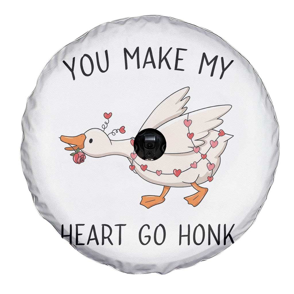 Funny Valentine Goose Spare Tire Cover You Make My Heart Go Honk Cute Romantic Gift TS02 Print Your Wear