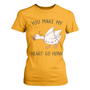 Funny Valentine Goose T Shirt For Women You Make My Heart Go Honk Cute Romantic Gift TS02 Gold Print Your Wear